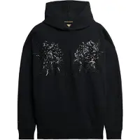 Superdry für Damen. W2012463A Sweatshirt Tattoo Embellish Oversize schwarz (L), Lässig, Baumwolle