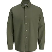 Jack & Jones Langarmhemd "JJEBREEZE LINEN BLEND SHIRT L/S SN" mit Knopfleiste