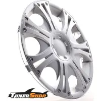 Tunershop 4 Radkappen Radzierblenden 13 Zoll Aruba silber kompatibel mit Audi Daewoo Hyundai Lexus Nissan Seat Toyota