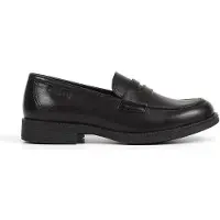 Geox J Agata D Leder Slip On Loafer-Schuhe in Schwarz für Junioren (35; Schwarz)