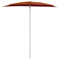 OEM Terracotta Balkonparasol 180 x 90 cm UV-bestendig & Anti-fade Stahl Frame 5 Riemen