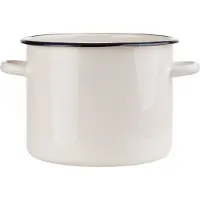 EMALIA RYBNIK Emaille Kochtopf 5,5 L Ø22 cm Ecru – ohne Deckel, Induktion & Gas