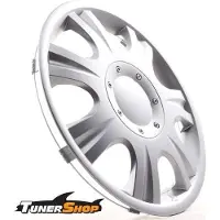 Tunershop 4 Radkappen Radzierblenden 15 Zoll Ibiza silber kompatibel mit Audi Daewoo Hyundai Lexus Nissan Seat Toyota