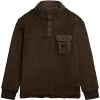 Superdry für Herren. M2014258A Fleece Hochflor Fleece Half Zip braun (S), Lässig, Polyester