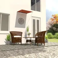 OEM Handgefertigte Markise - Ausziehbar - 100x150 cm - Orange und Braun - UV-beständig & wasserabweisend - Sonnenschirm für Balkon, Fenster und Terrasse
