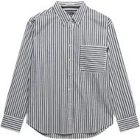 Superdry für Damen. W4010541A Entspanntes Popeline-Hemd navy (M), Lässig, Baumwolle, Langarm, Marine