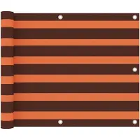 OEM Balkonschutz Wasserfest - 75 x 400 cm - Orange & Braun Streifen - Oxford Stoff mit PolyurethanBeschichtung - UV-beständig & Winddicht Balkondoek - Inklusive 12 m Befestigungsbalken