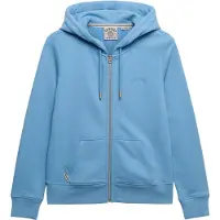 Superdry für Damen. W2012672A Sudadera Essential Logo Ziphood HB blau (XXS), Lässig, Baumwolle