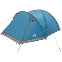 vidaXL Hütten-Zelt 6 Personen Blau Polyester und Stahl