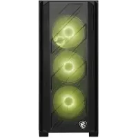 MSI MAG FORGE 330R AIRFLOW, Midi Tower, PC, Schwarz, Transparent, ATX, micro ATX, Mini-ITX, Gehärtetes Glas, Gaming