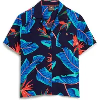 Superdry für Damen. W4010419A Beach Resort Hemd navy (L), Lässig, Viskose, Kurzarm, Marine