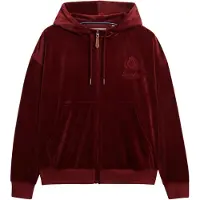 Superdry für Damen. W2012544A Country Club Velours-Ziphaube rot (XL), Lässig, Polyester