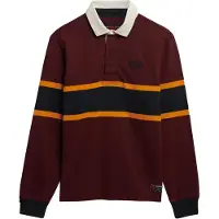 Superdry für Herren. M6010909A PoloVintage Athletic Stripe Rugby kastanienbraun (L), Lässig, Baumwolle, Langarm
