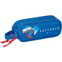 Safta Superman Double Mäppchen Blau Mann Blau One Size