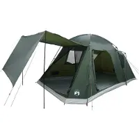 vidaXL Hütten-Zelt 8 Personen Armeegrün Polyester und Stahl