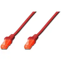 Digitus CAT6 U-UTP 0.5m, 0,5 m, Cat6, U/UTP (UTP), RJ-45, RJ-45, Rot