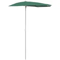 OEM Halbe Balkonsonnenschirm - 180x90 cm - Grün - UV-Schutz - Stabiler Metallrahmen