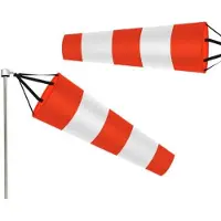 OEM 2 Stück Windzakken mit Windrichtungsanzeige - verstellbar und wasserdicht - robuste Tasche - Windabweiser - Schutz vor Regen und Sonne - für Flughäfen, Bauernhöfen, Parks - rot und weiß - 150 cm