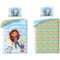 Gabby's Dollhouse Bettwäsche-Set – 140x200 cm Bettbezug und 60x70 cm Kissenbezug aus 100% Polyester