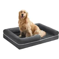 Feandrea Orthopädisches Hundebett, Hundekissen, Hundekorb, weiche Polsterung, Hundesofa, erhöhte Ränder, Bezug abnehmbar und waschbar