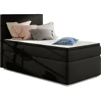 Nabbi Gepolstertes Einzelbett ein Bett mit Stauraum Rodrigo 90 P - schwarz (Soft 11)