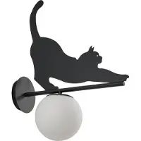 LINDBY Außenwandleuchte Katti, Metall, schwarz, IP44, Katze