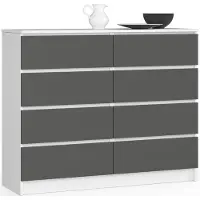 Akord Furniture Factory OP0LK-120SZ8BIASZA, Weiß, 8 Schublade(n), Matt, 16 mm, 51 cm, 400 mm