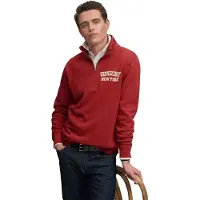 Superdry für Herren. M2014478A Vintage Athletic Half Zip Sweatshirt rot (3XL), Lässig, Baumwolle, Langarm