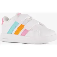 Adidas Sneaker SPORTSWEAR "GRAND COURT 3.0 KIDS", Mädchen, Gr. 22, bunt (cloud weiß, bliss pink, lucid tangerine), Synthetik, Textil, Schuhe Sneaker, für Kinder