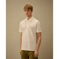 C.P. Company für Herren. RCCMPL722A005263W Polo Stretch Piquet gebrochenes Weiß (M), Lässig, Baumwolle, Kurzarm