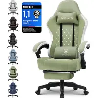 GTPLAYER PLAYER Gaming Stuhl Ergonomischer Gaming Sessel Schreibtischstuhl PC Gamer Racing Stuhl mit Stoffoberfläche, Federsitzkissen, Verbindungsarmlehnen