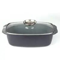 Royalty Line ACR32M Bratpfanne Induktion - 6 Liter - 32 cm - Bratpfanne Induktion für alle Wärmequellen - Backofenfrei - Mit Aromataste und Glasdeckel - Schwarz