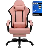 GTPLAYER Gaming Stuhl Stoff, Gaming Sessel mit Taschenfederkissen, ergonomischer Drehstuhl, Gamer Stuhl mit Fußstütze150 kg Belastbarkeit, orange