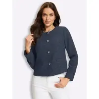 HEINE Jackenblazer "Blazerjacke", Damen, Gr. 44, rauchblau, hellblau, gemustert, 91% Polyester, 5% Polyacryl, 1% Viskose, 1% Polyamid, 1% Wolle, 1% metallisierte Fasern, Blazer Jackenblazer