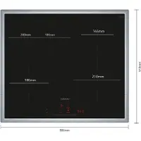 Siemens EH645HFB1E iQ300, Autarkes Kochfeld (schwarz/edelstahl, 60 cm, Home Connect)