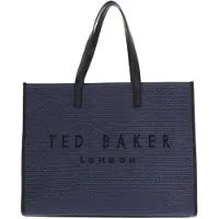 Ted Baker Shopper Pallmer Faux Raffia Large Icon Bag Navy dunkelblau