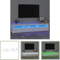 The Living Store TV-Schrank mit LED-Leuchten Weiß 195x35x40 cm