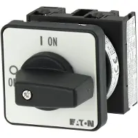 Eaton 088709 EIN-AUS-Schalter, T0, 20 A, Einbau, 1 Baueinheit(en), 2-polig, mit schwarzem Knebel und Frontschild T0-1-102/E