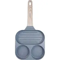 Klausberg 3-in-1 Marmorpfanne für Eier, Pfannkuchen, Pfannkuchengrill, 18 cm, GRAU, KB-7817