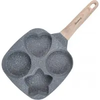 Klausberg 4-in-1 Marmorpfanne für Pfannkuchen, Eier und Krapfen, 18 cm, GRAU, KB-7808