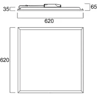 Sylvania LED-Einbaupanel QUANTUM, weiß, 62x62 cm DALI 26 W UGR19 IP54