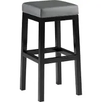 CLP Barhocker Taylor I Sitzhöhe 78 cm I Gepolsterter Barstuhl mit Kunstlederbezug I Tresenhocker mit schwarzem Metallgestell, Farbe: grau
