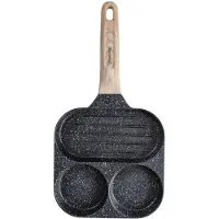Klausberg 3-in-1 Marmorpfanne für Eier, Pfannkuchen, Pfannkuchengrill 18cm SCHWARZ KB-7816