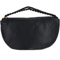 Ted Baker Leder Handtasche Islo Leather Statement Hardware Large Hobo Bag Black schwarz