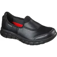 SKECHERS Damen Sure Track Sicherheitsschuhe, Black Leather, 36 EU