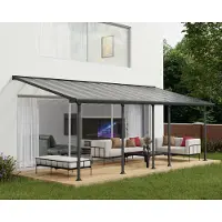 Palram - Canopia Aluminium Terrassenüberdachung Feria Anthrazit 295x730x305 cm