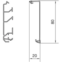 Hager SL20080219016 Sockelleistenkanal-Oberteil mit Weichlippe PVC zu SL 20x80mm verkehrsweiß - 2 Meter
