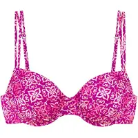 Vivance Bügel-Bikini-Top "Cheerio", Damen, Gr. 44, Cup C, pink (beere bedruckt), Recycling-Polyamid, bedruckt, Bikini-Oberteile Bügel-Bikini-Top, mit stylischem Allover-Print