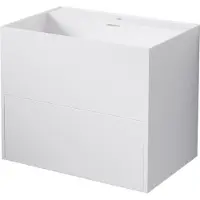 Steinberg Serie 443 Wand-Waschtisch, mit Auszug, 600x400x500mm, 1 Hahnloch, mit Überlauf, SOLIDSurface, 4437195W