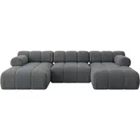 ALTDECOR Modulares Sofa Ecksofa in U-Form - Tesso-U1 - 285x160x70 cm Dunkelgrau Corner modular Sofa Eckcouch Couch Wohnlandschaft Cauchsofa Polstersofa